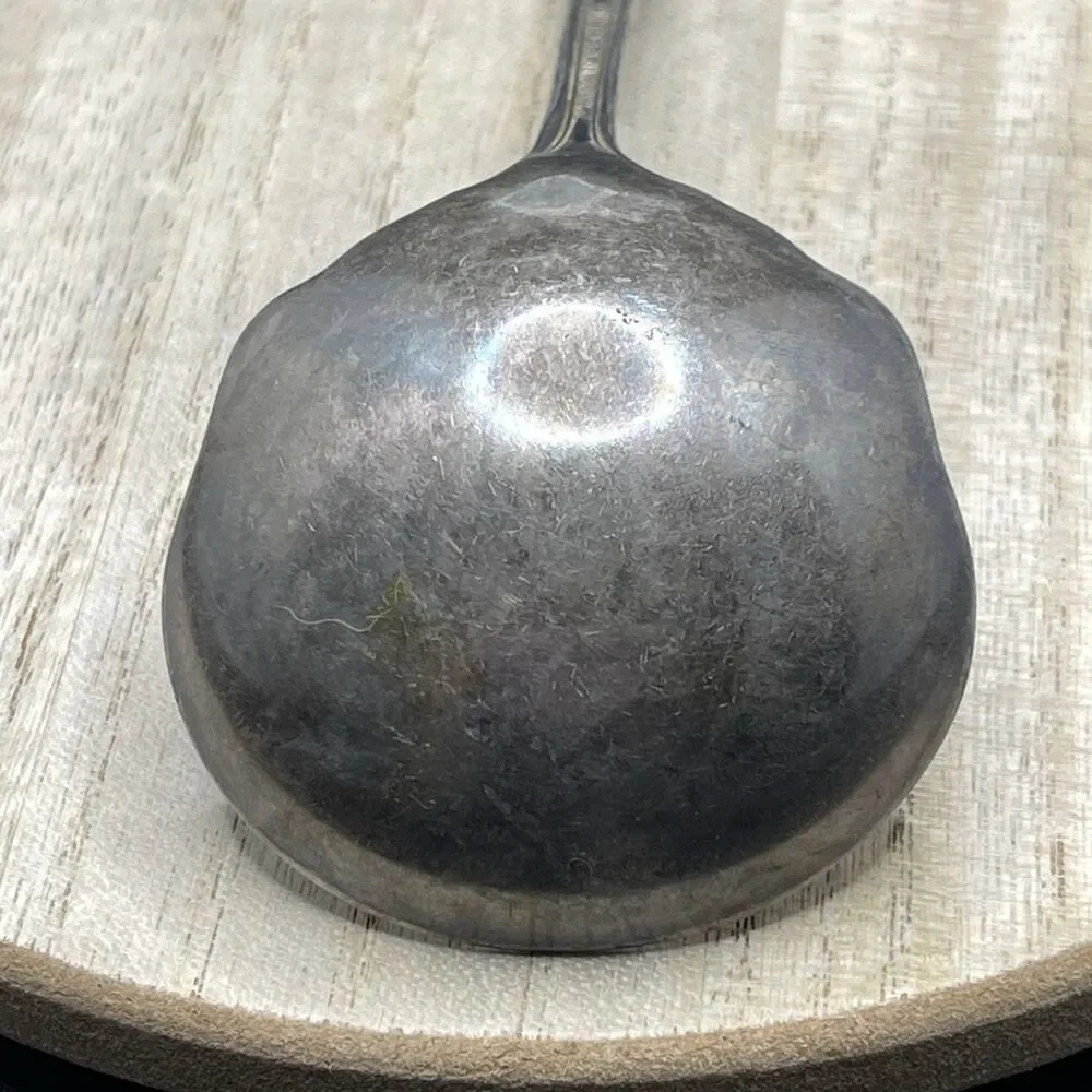 VTG Atq WM Rogers&Son Pat Jan 4 1910 Silverplate Daisy Pattern Gravy Soup Spoon